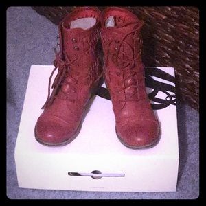 Red Combat Boots
